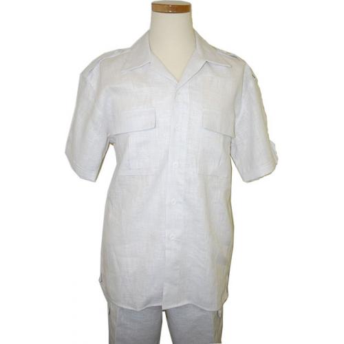 Successos 100% Linen White 2 Pc Outfit SP3222